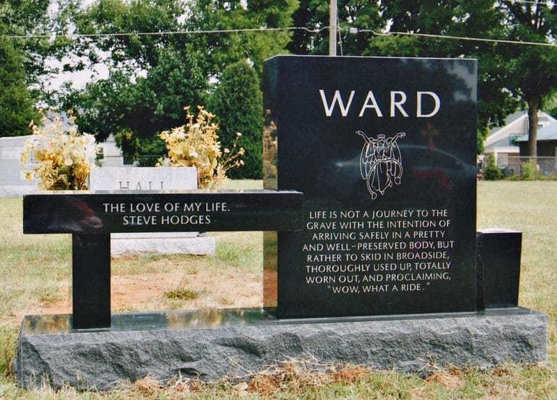 Ward Black Memorial Bench with Verse Quote