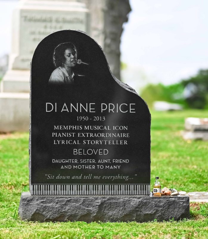 Dianne Price Headstone with Piano Keys Music Design