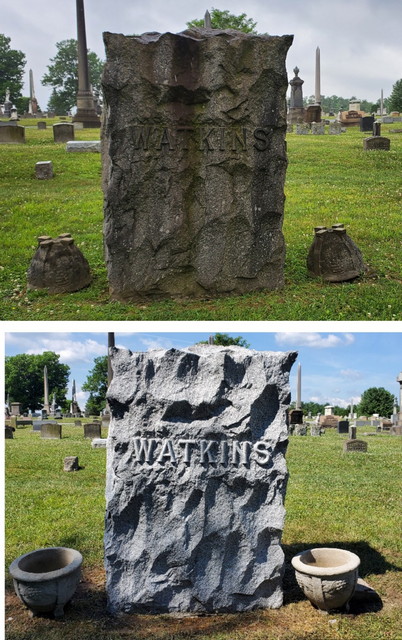 Cleaning Repairs and Restoration Photo Before and After Family Monument